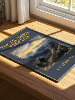 The Pilgrim'S Regress Classic Book Art Print by C.S. Lewis – print on a sunlit desk