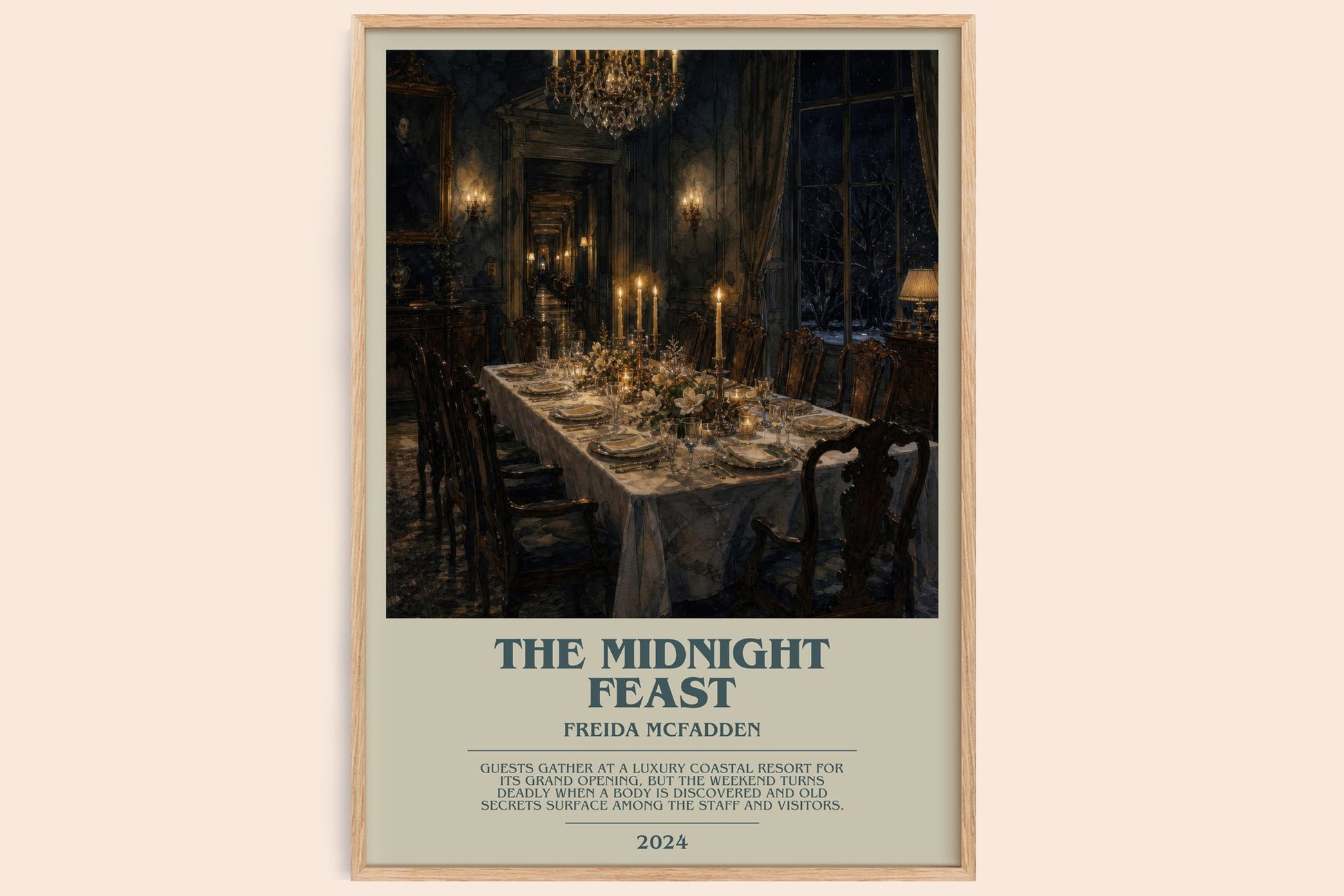 The Midnight Feast bookish book poster by Freida Mcfadden – framed literary art print