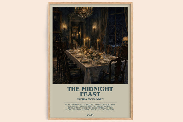 The Midnight Feast bookish book poster by Freida Mcfadden – framed literary art print