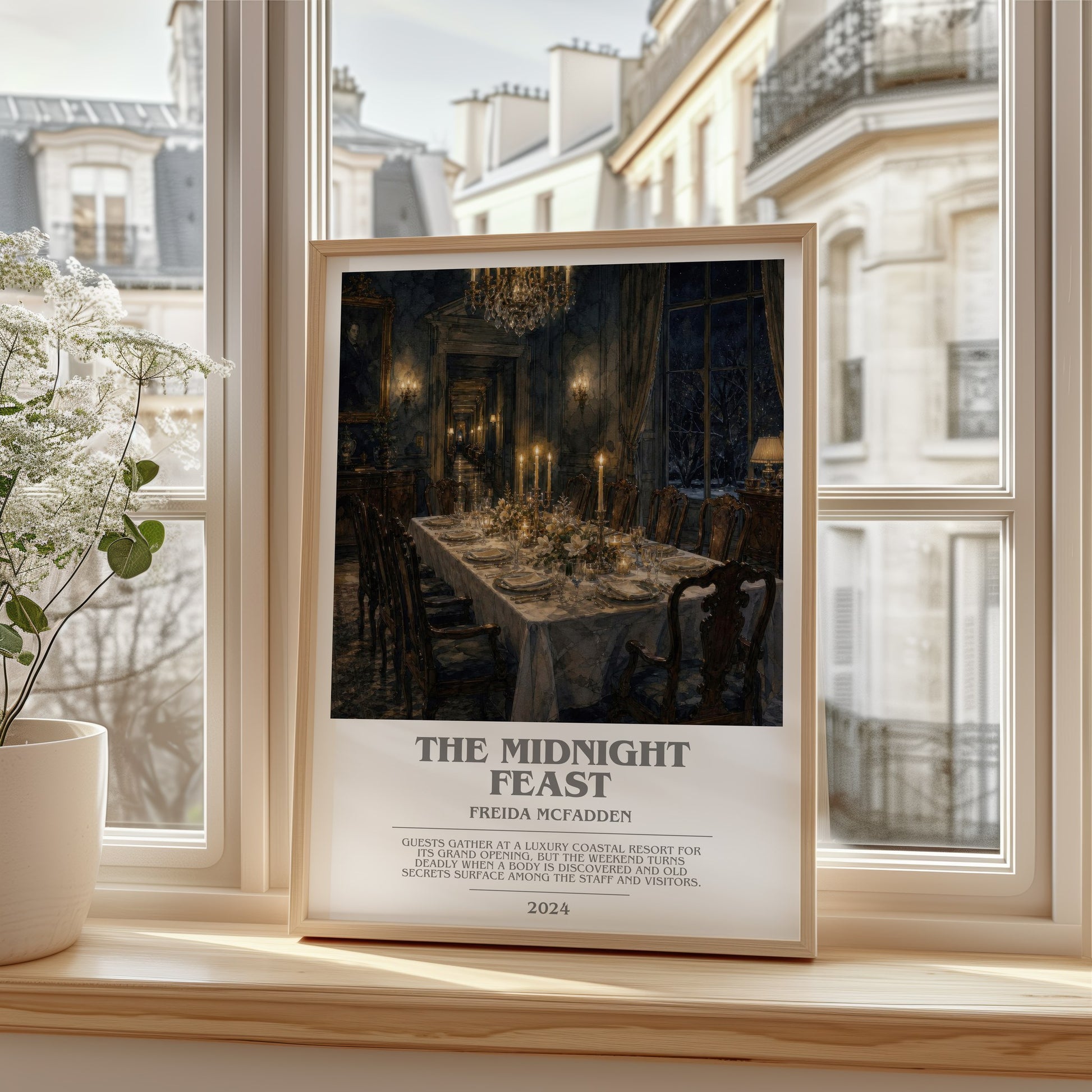 The Midnight Feast bookish poster colour and style options – Freida Mcfadden book art