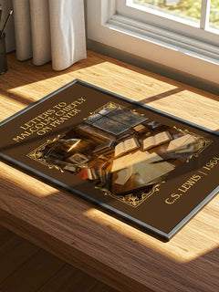 Letters To Malcolm: Chiefly On Prayer Classic Book Art Print – print on a sunlit desk