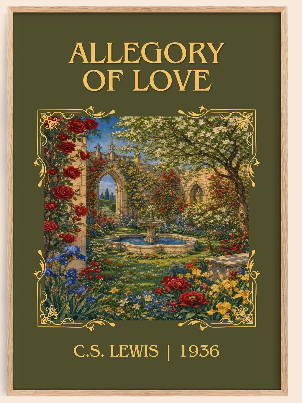 Allegory Of Love Classic Book Art Print by C.S. Lewis – book poster