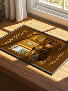 Giannettino Classic Book Art Print by Carlo Collodi – print on a sunlit desk