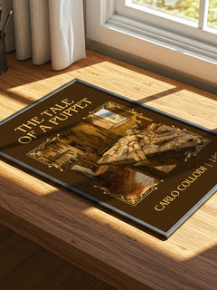 The Tale Of A Puppet Classic Book Art Print by Carlo Collodi – print on a sunlit desk