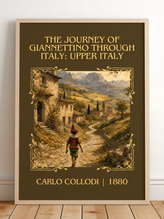 Journey Of Giannettino Through Italy: Upper Italy Classic Book Art – framed print leaning on a wooden floor