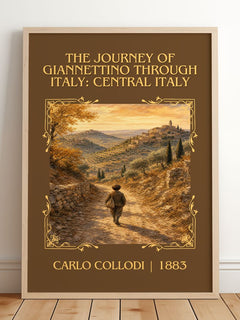 Journey Of Giannettino Through Italy: Central Italy Classic Book Art – framed print leaning on a wooden floor
