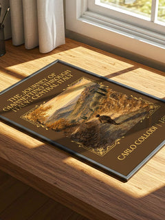 Journey Of Giannettino Through Italy: Central Italy Classic Book Art – print on a sunlit desk