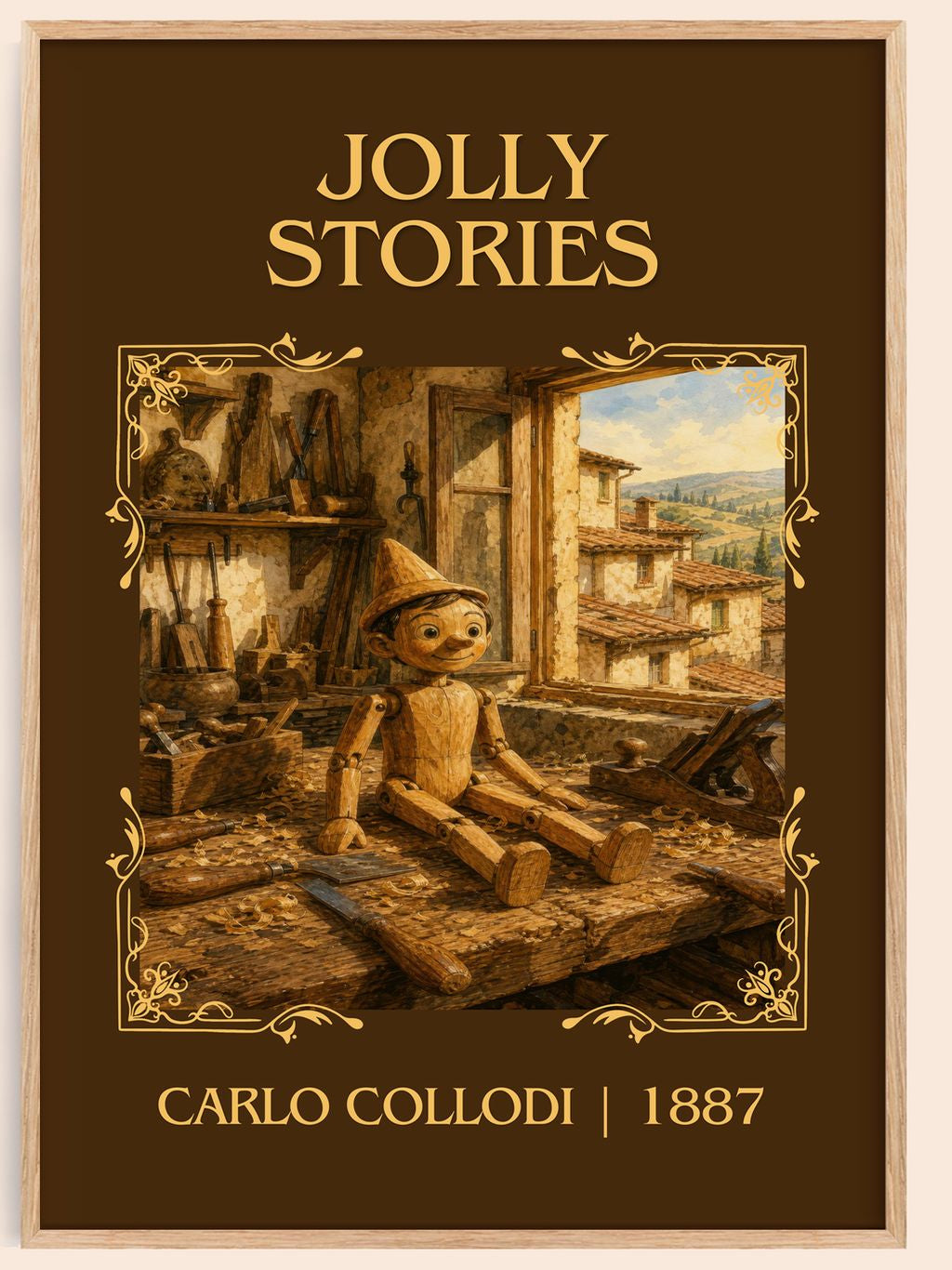 Jolly Stories Classic Book Art Print by Carlo Collodi – book poster