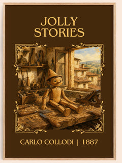 Jolly Stories Classic Book Art Print by Carlo Collodi – book poster