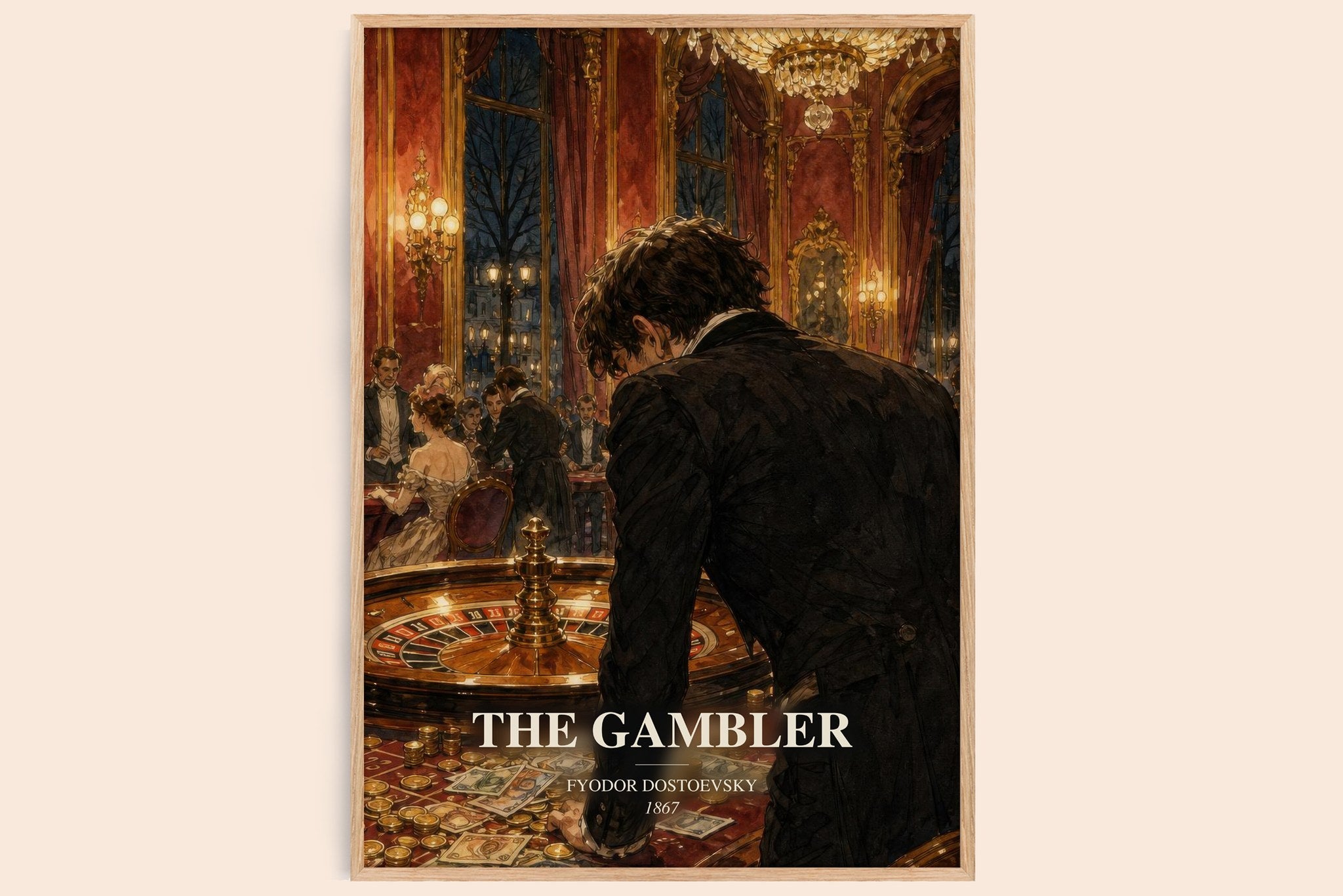 The Gambler Book Watercolour Illustration by Fyodor Dostoevsky