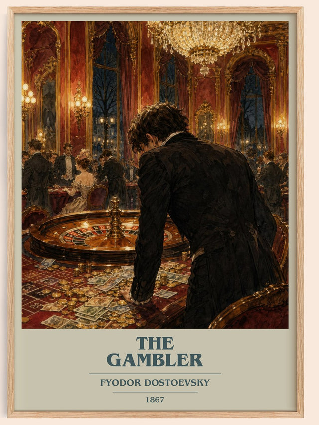 The Gambler Book Cover Poster by Fyodor Dostoevsky