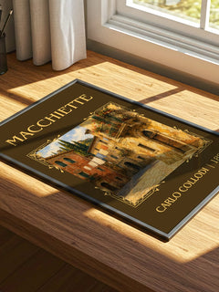 Macchiette Classic Book Art Print by Carlo Collodi – print on a sunlit desk