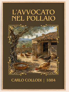 L'Avvocato Nel Pollaio Classic Book Art Print by Carlo Collodi – book poster