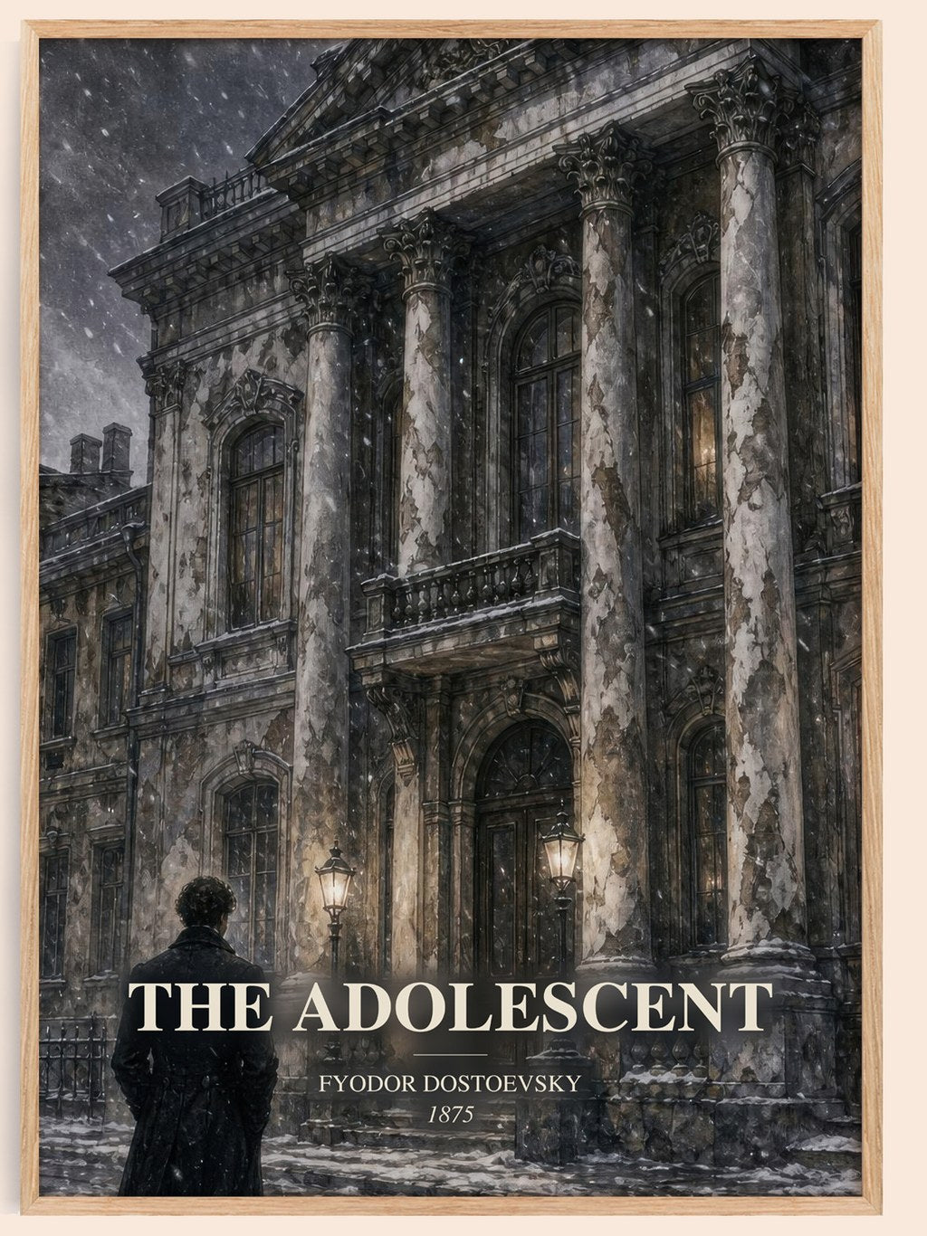 The Adolescent watercolour book poster by Fyodor Dostoevsky – framed literary art print