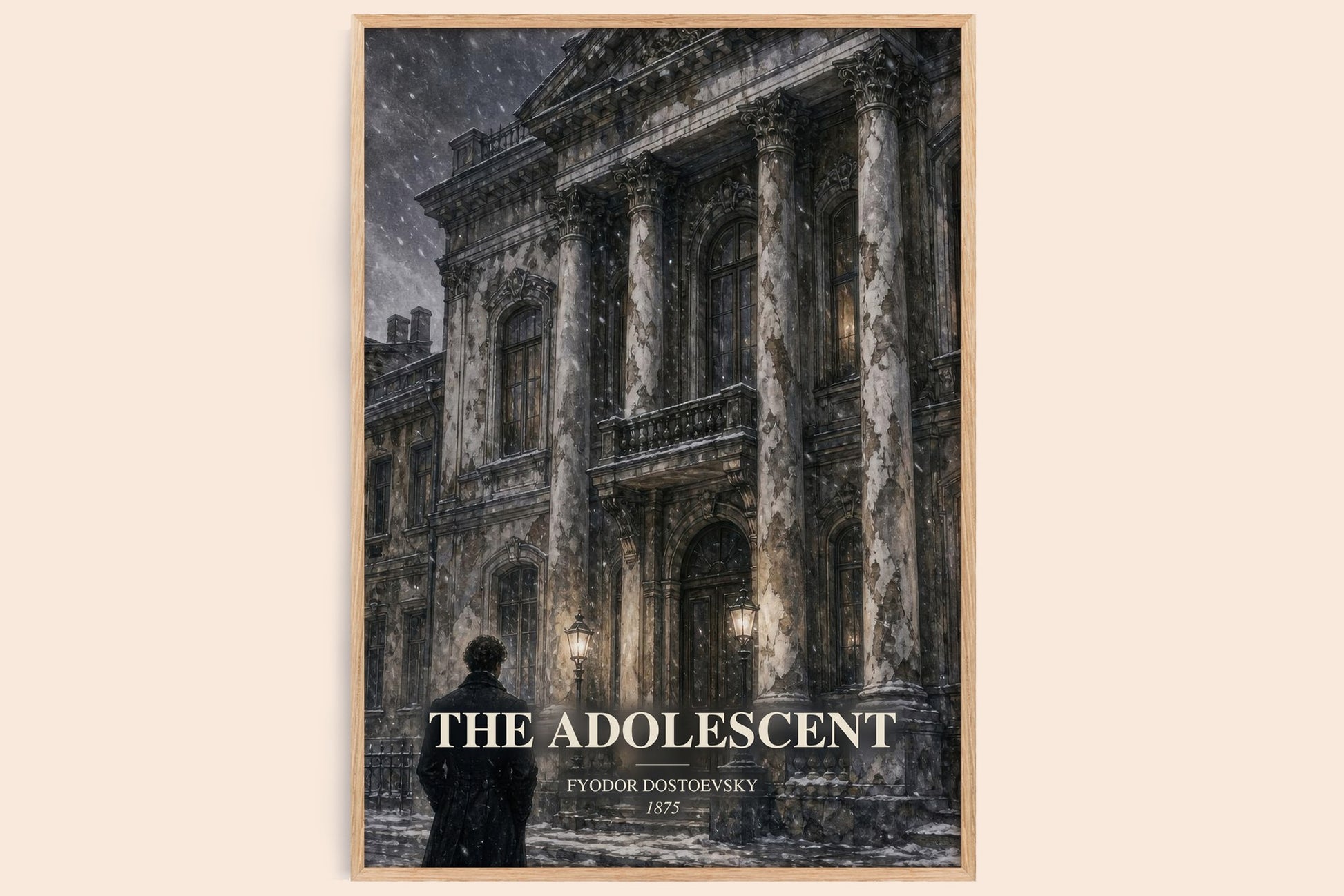 The Adolescent watercolour book poster by Fyodor Dostoevsky – framed literary art print