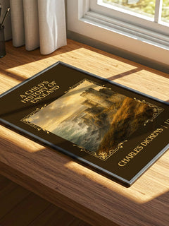 A Child'S History Of England Classic Book Art Print by Charles Dickens – print on a sunlit desk