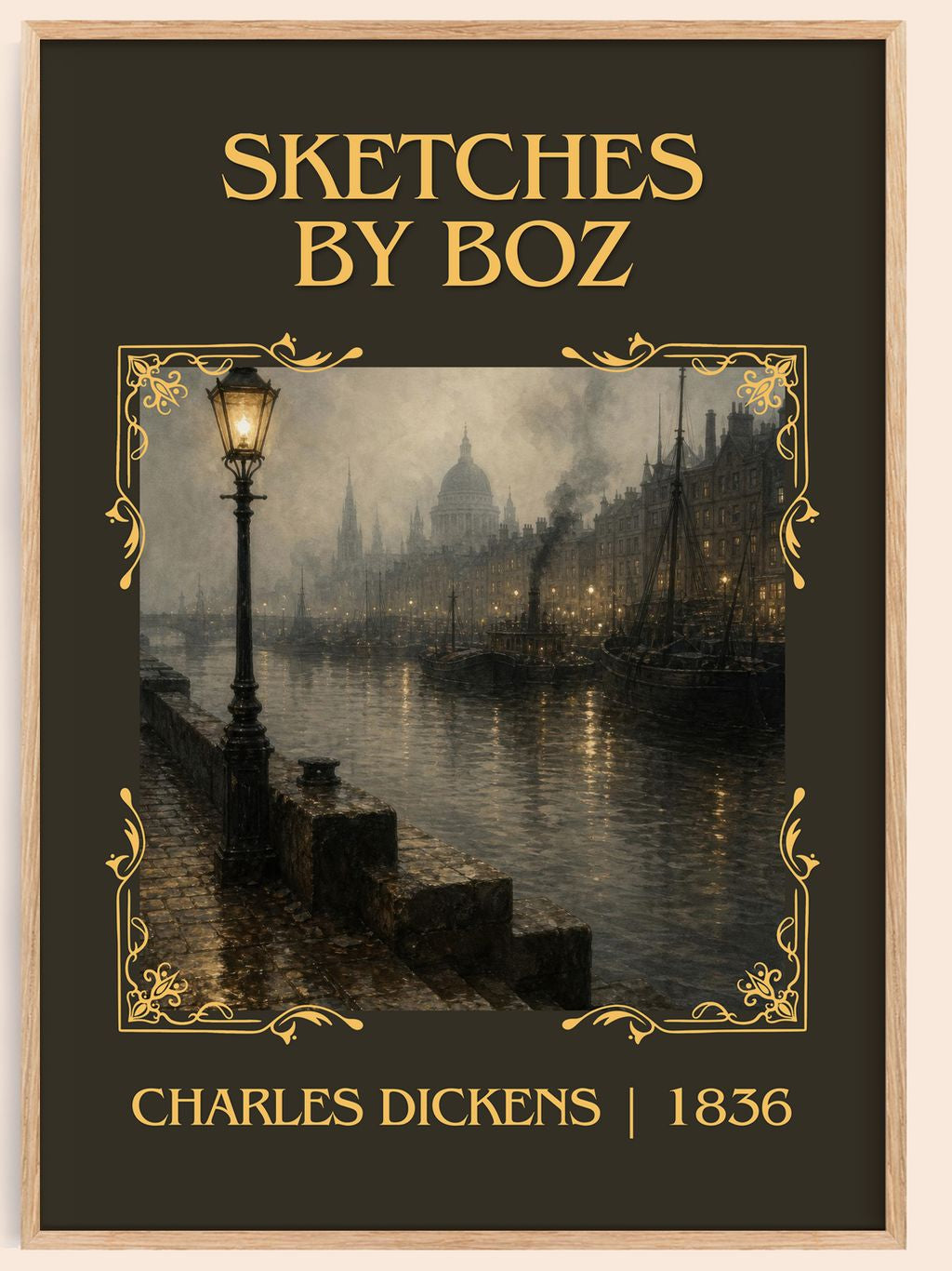 Sketches By Boz Classic Book Art Print by Charles Dickens – book poster