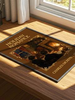 Holiday Romance Classic Book Art Print by Charles Dickens – print on a sunlit desk