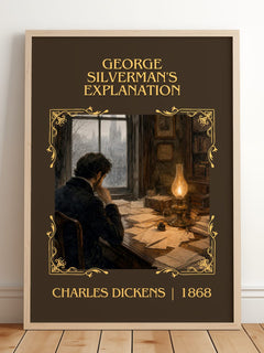 George Silverman'S Explanation Classic Book Art Print by C. Dickens – framed print leaning on a wooden floor