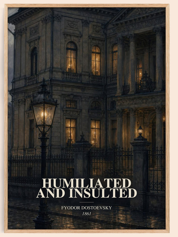 Humiliated And Insulted watercolour book poster by Fyodor Dostoevsky – framed literary art print