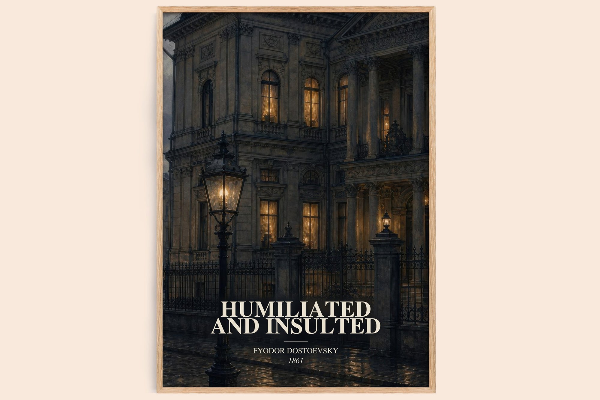 Humiliated And Insulted watercolour book poster by Fyodor Dostoevsky – framed literary art print