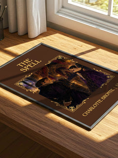The Spell Classic Book Art Print by Charlotte Brontë – print on a sunlit desk