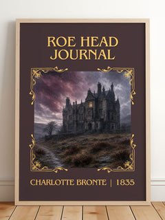 Roe Head Journal Classic Book Art Print by Charlotte Brontë – framed print leaning on a wooden floor