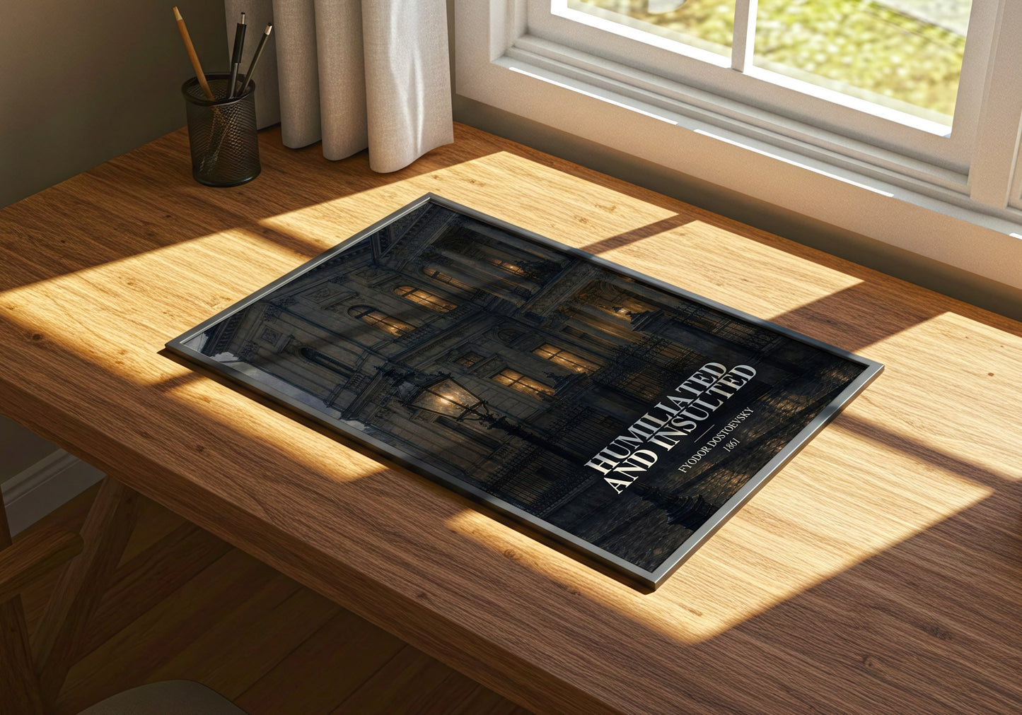 Humiliated And Insulted watercolour book poster framed on wall – classic literature wall art