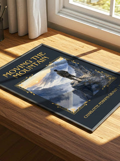Moving The Mountain Classic Book Art Print by Charlotte Perkins Gilman – print on a sunlit desk