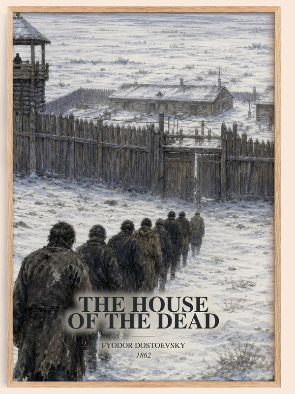 The House Of The Dead watercolour book poster by Fyodor Dostoevsky – framed literary art print