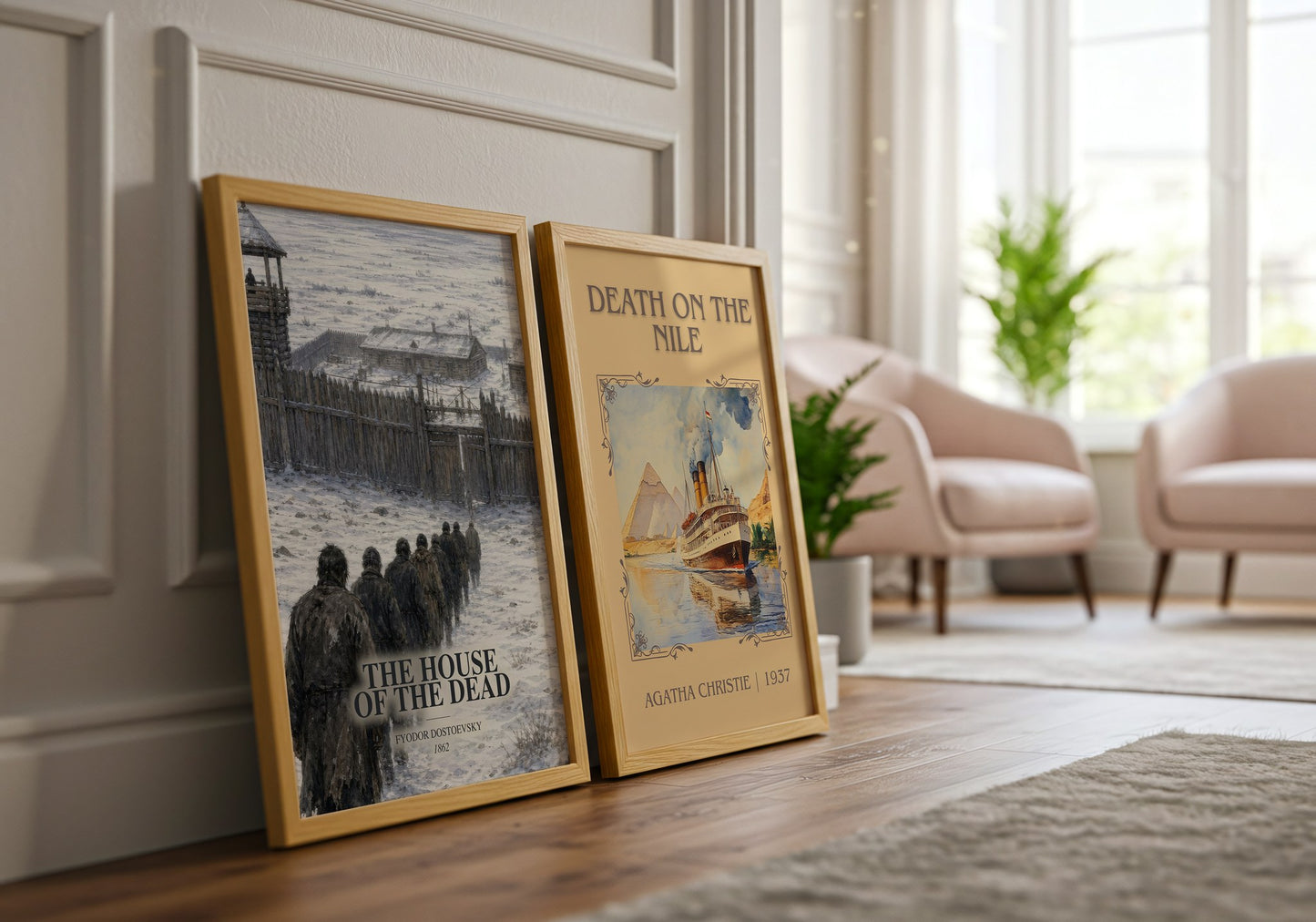 The House Of The Dead watercolour print framed by window – literary home decor