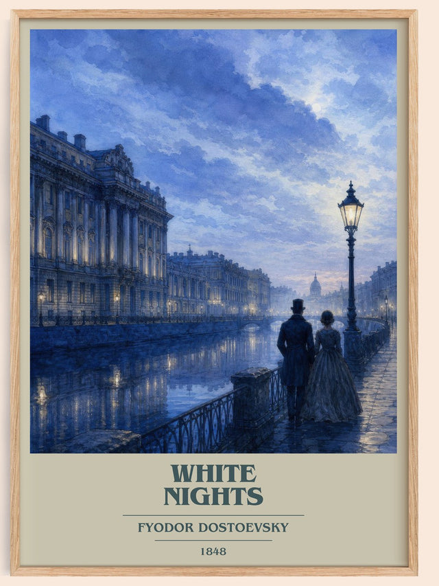 White Nights Book Cover Poster by Fyodor Dostoevsky