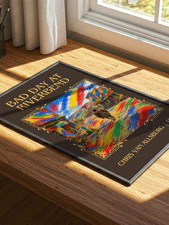 Bad Day At Riverbend Classic Book Art Print by Chris Van Allsburg – print on a sunlit desk
