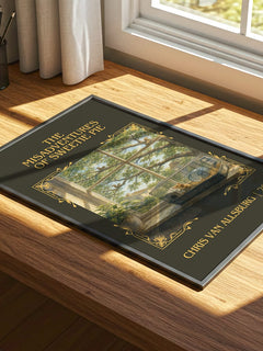 Misadventures Of Sweetie Pie Classic Book Art Print by C. Allsburg – print on a sunlit desk