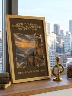 George Castriot, Surnamed Scanderbeg, King Of Albania Classic Book – framed print on a city-view windowsill