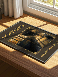 Hopeless Classic Book Art Print by Colleen Hoover – print on a sunlit desk