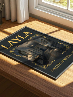 Layla Classic Book Art Print by Colleen Hoover – print on a sunlit desk