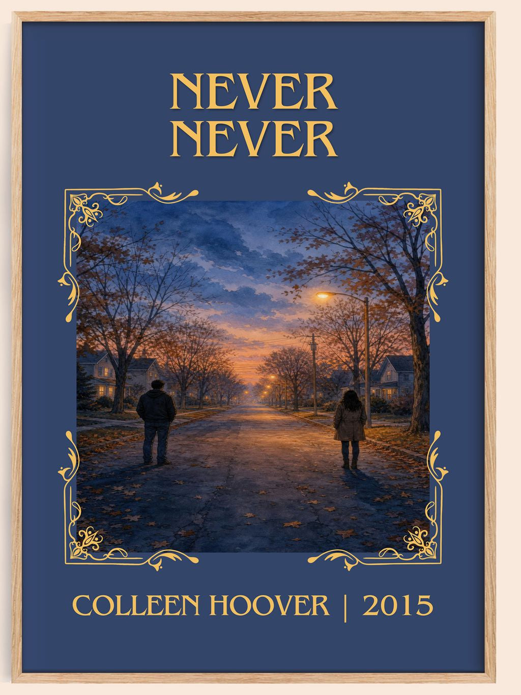 Never Never Classic Book Art Print by Colleen Hoover – book poster