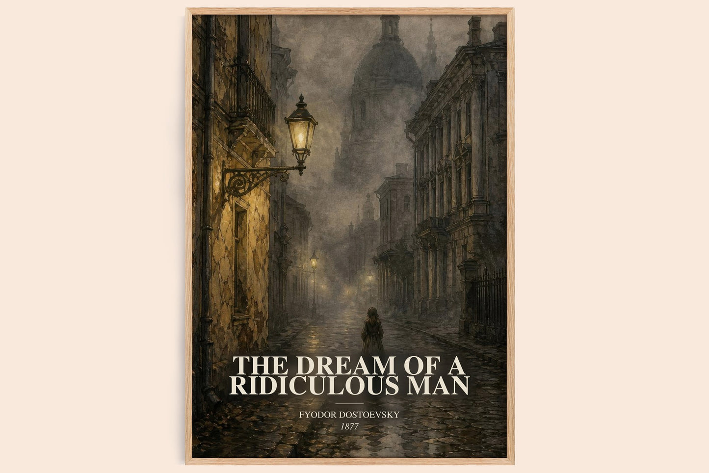 The Dream Of A Ridiculous Man watercolour book poster by Fyodor Dostoevsky – framed literary art print