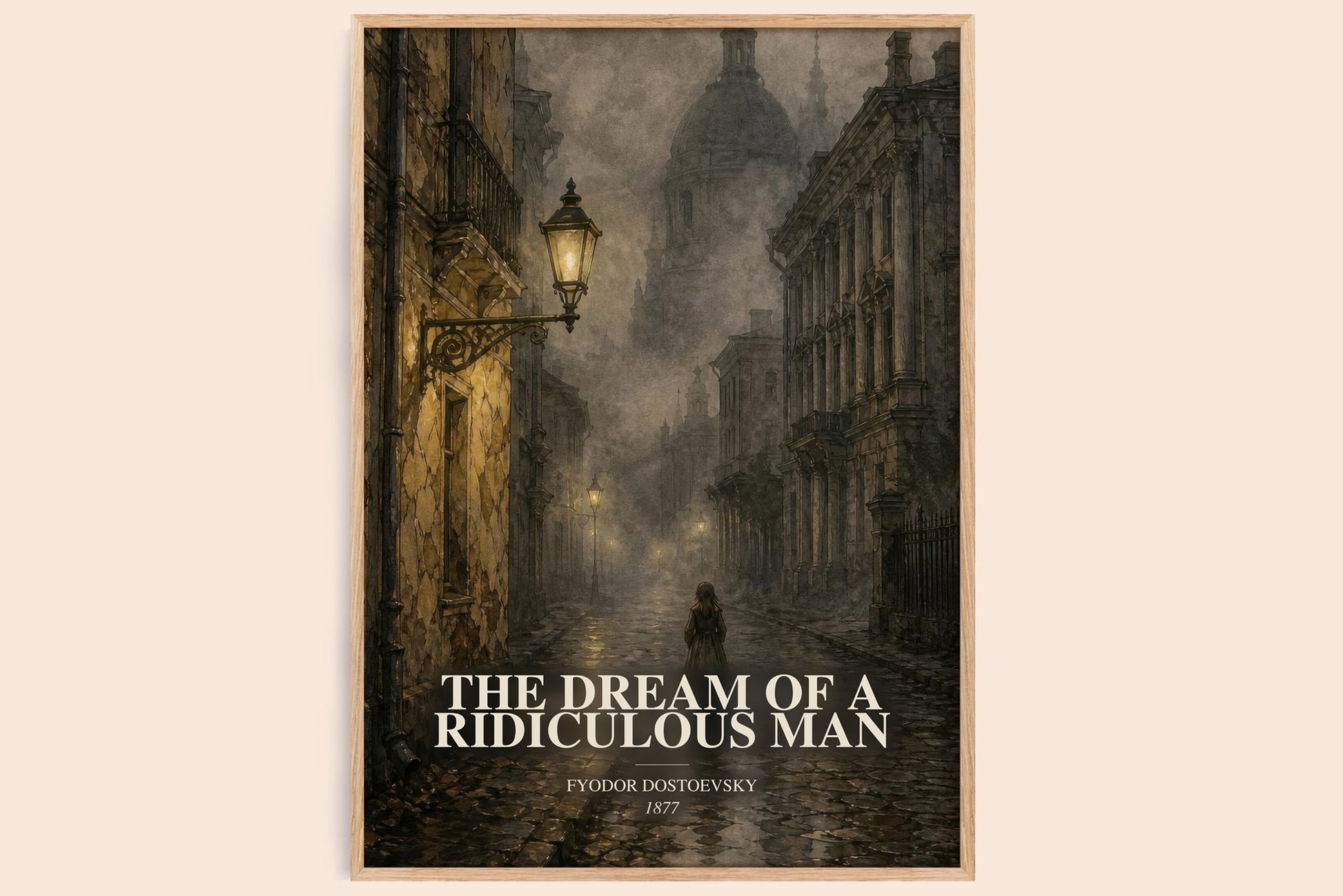 The Dream Of A Ridiculous Man watercolour book poster by Fyodor Dostoevsky – framed literary art print