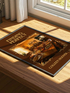 Finding Perfect Classic Book Art Print by Colleen Hoover – print on a sunlit desk