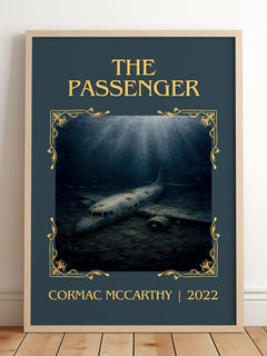 The Passenger Classic Book Art Print by Cormac Mccarthy – framed print leaning on a wooden floor