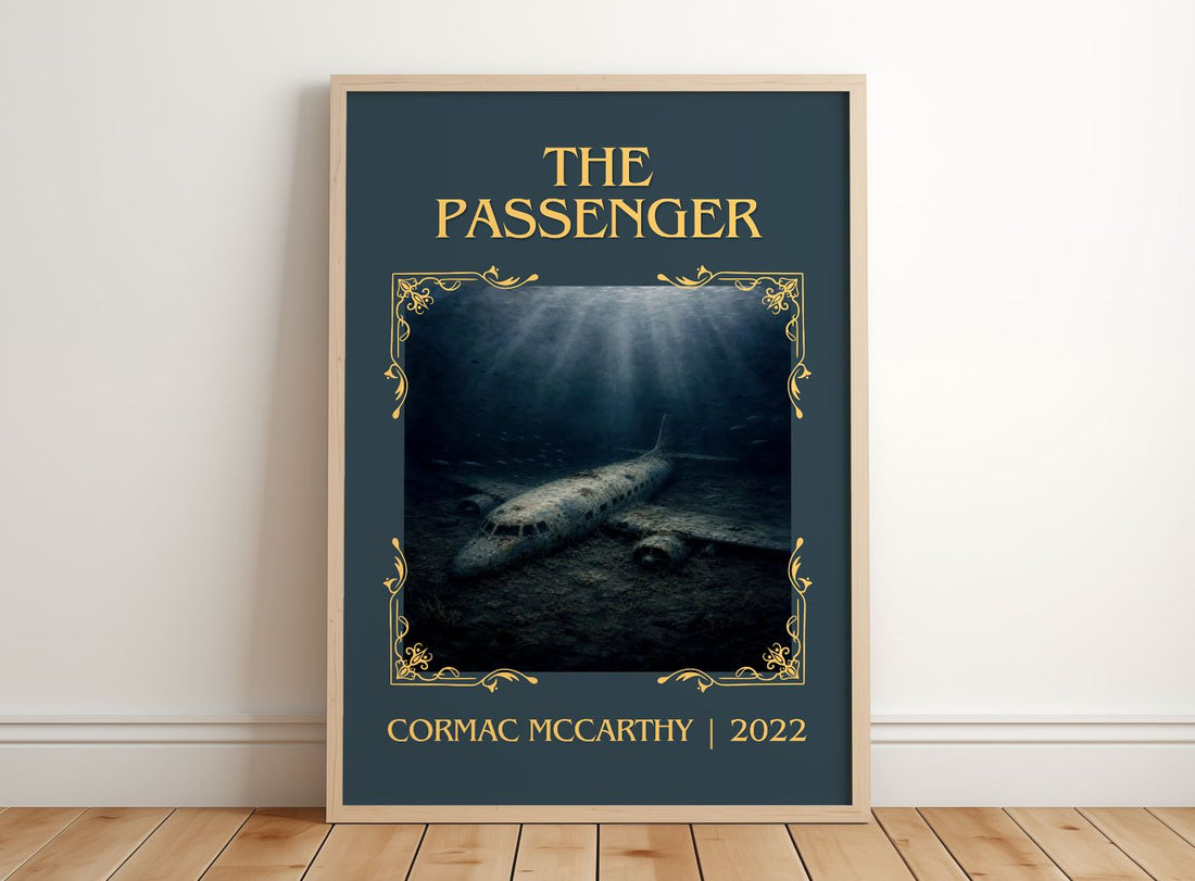 The Passenger Classic Book Art Print by Cormac Mccarthy – framed print leaning on a wooden floor