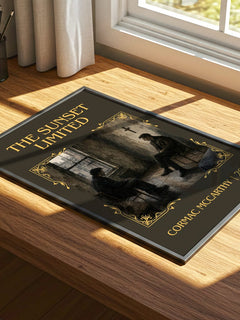 The Sunset Limited Classic Book Art Print by Cormac Mccarthy – print on a sunlit desk