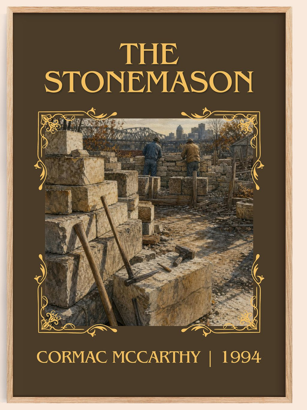 The Stonemason Classic Book Art Print by Cormac Mccarthy – book poster