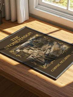 The Stonemason Classic Book Art Print by Cormac Mccarthy – print on a sunlit desk