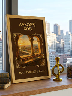 Aaron'S Rod Classic Book Art Print by D.H. Lawrence – framed print on a city-view windowsill