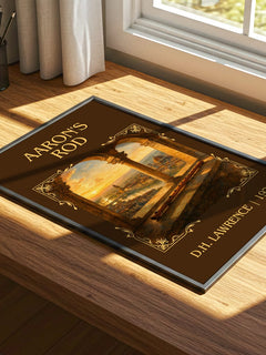 Aaron'S Rod Classic Book Art Print by D.H. Lawrence – print on a sunlit desk