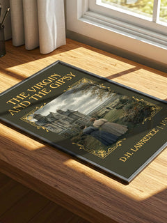 The Virgin And The Gipsy Classic Book Art Print by D.H. Lawrence – print on a sunlit desk