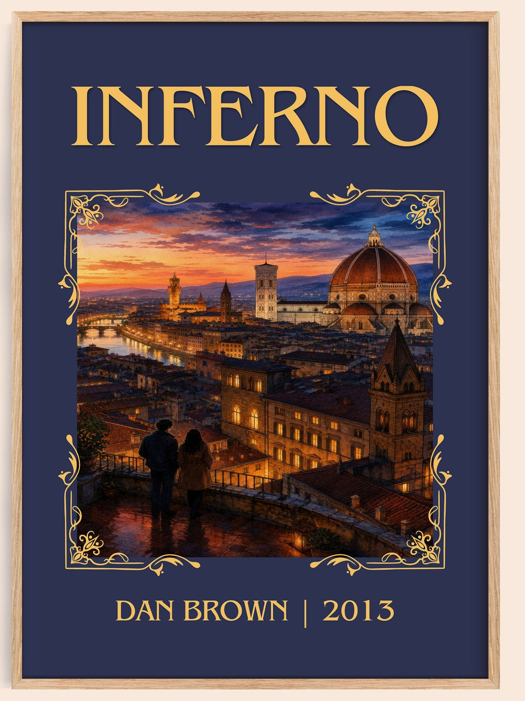 Inferno Classic Book Art Print by Dan Brown – book poster